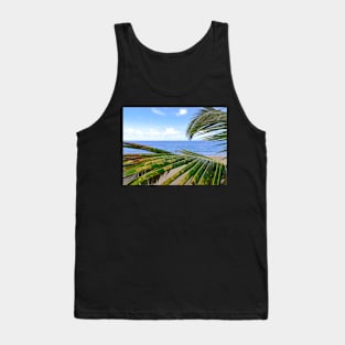 Palm Tree Leaves on a Tropical Beach Tank Top